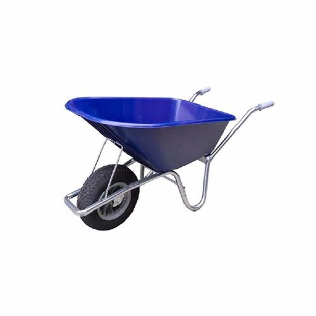 Hummer klus tuinkruiwagen 100L blauw met anti-lekwiel