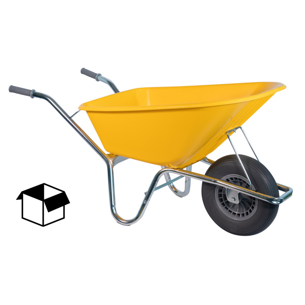 Hummer Bouwkruiwagen Basic PE 100 L geel softwiel DOOS