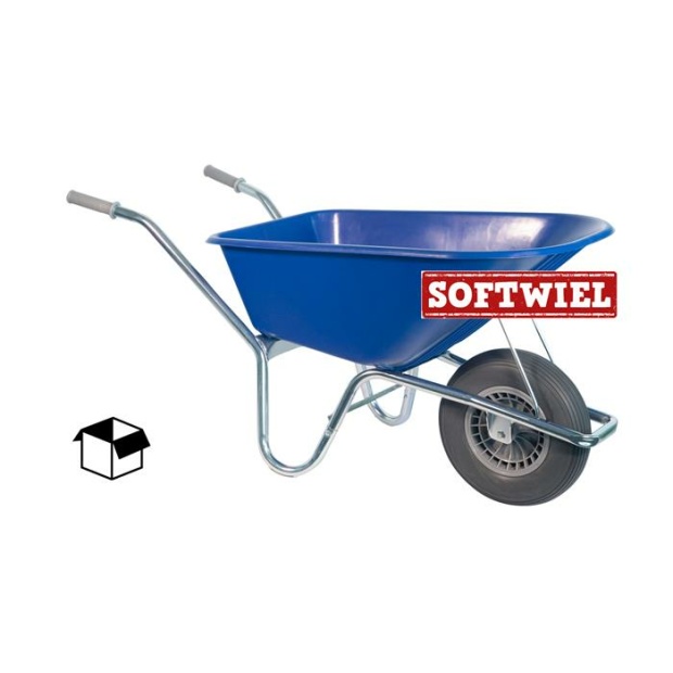 Hummer Tuin kruiwagen verzinkt frame 100 L blauw softwiel DOOS