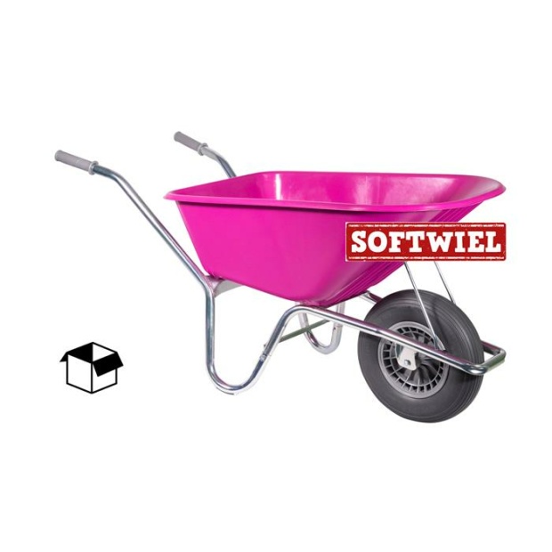 Hummer Tuin kruiwagen verzinkt frame 100 L fuchsia softwiel DOOS