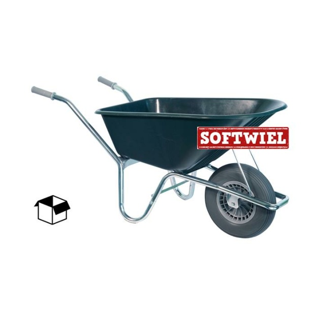 Hummer Tuin kruiwagen verzinkt frame 100 L groen softwiel DOOS
