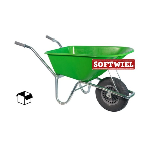 Hummer Tuin kruiwagen verzinkt frame 100 L limegroen softwiel DOOS