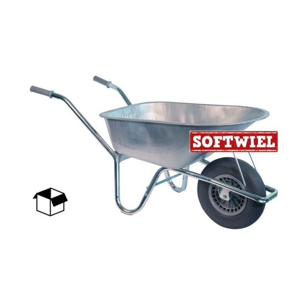 Hummer Klus kruiwagen verzinkt frame 85 L verzinkt softwiel DOOS