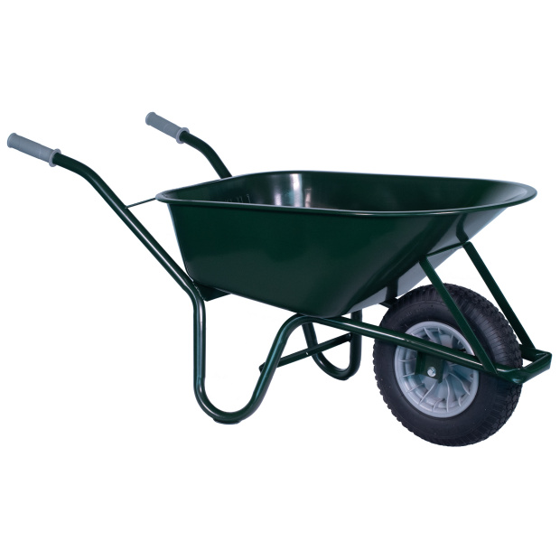 Hummer Kruiwagen groen 85L staal met metalen velg