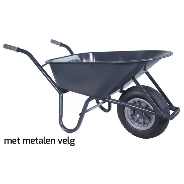 Hummer Kruiwagen 85L staal met metalen velg