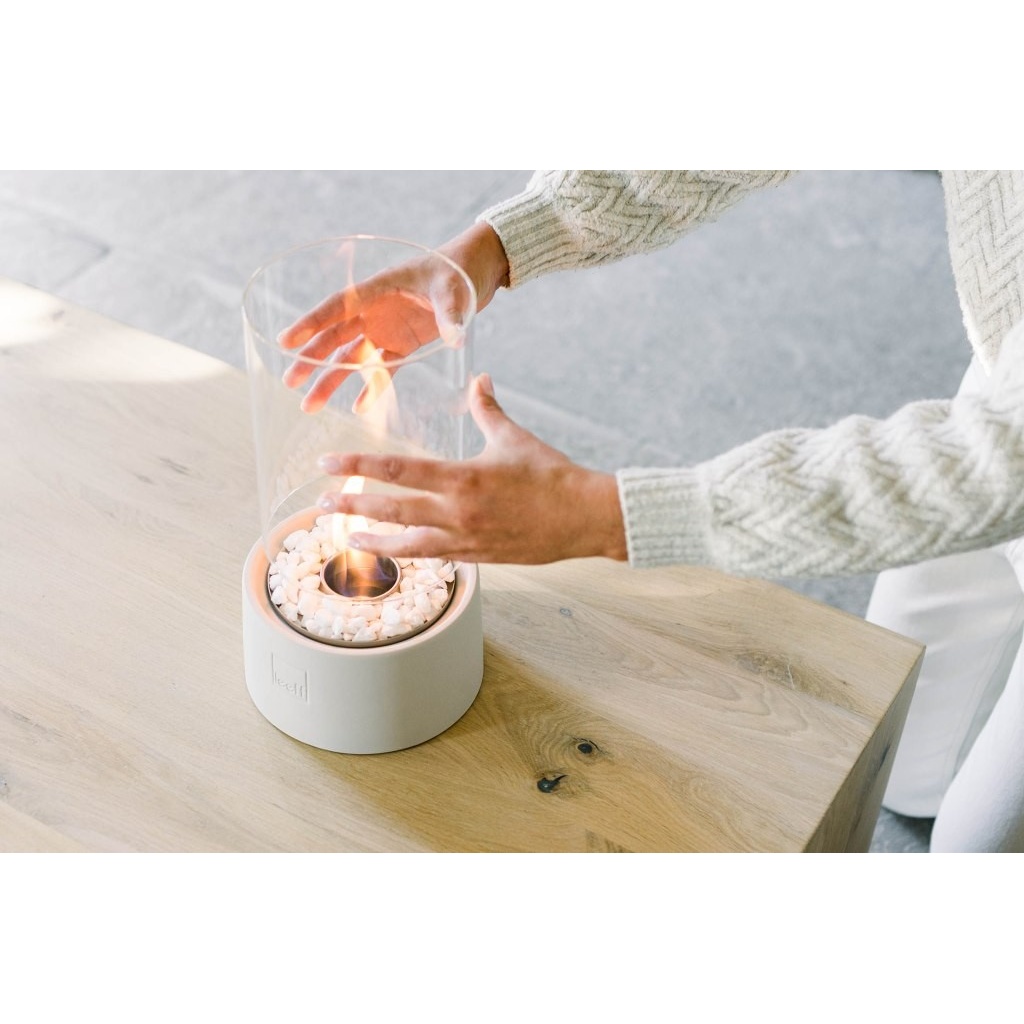 Leeff stonefire sfeerhaard wit – stijlvolle tafelhaard voor binnen en buiten