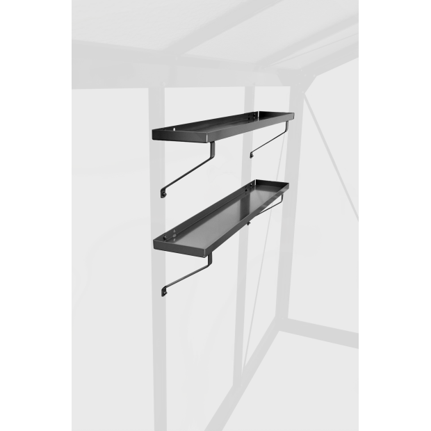 Acd set van twee schappen 86x15cm zwart